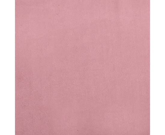 Canapea pentru copii, roz, 60x40x30 cm, catifea, 6 image