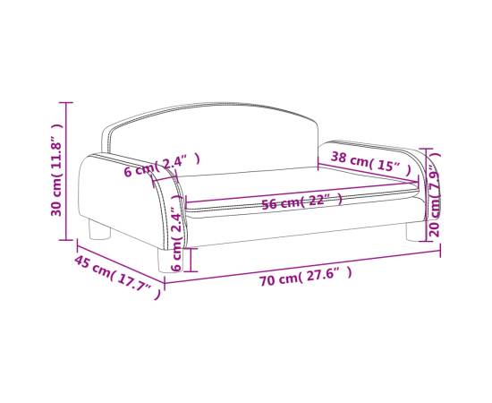 Canapea pentru copii maro 70x45x30 cm piele artificială, 7 image