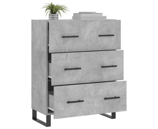 Servantă, gri beton, 69,5x34x90 cm, lemn compozit, 4 image