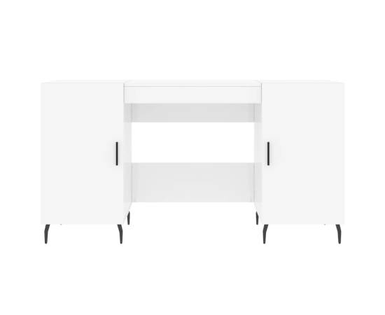 Birou, alb extralucios, 140x50x75 cm, lemn compozit, 6 image