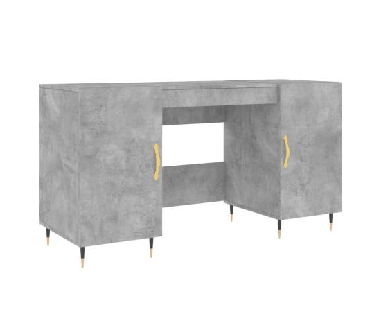 Birou, gri beton, 140x50x75 cm, lemn compozit, 2 image