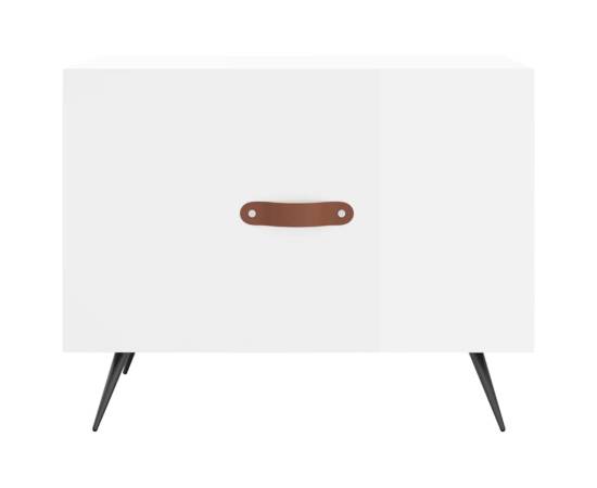 Măsuță de cafea, alb extralucios, 50x50x40 cm, lemn compozit, 5 image