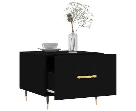 Măsuță de cafea, negru, 50x50x40 cm, lemn compozit, 4 image