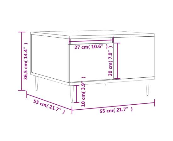 Măsuță de cafea, gri beton, 55x55x36,5 cm, lemn prelucrat, 11 image