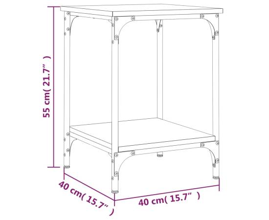 Măsuță de cafea, stejar sonoma, 40x40x55 cm, lemn compozit, 9 image