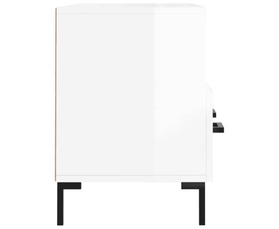 Comodă tv, alb extralucios, 102x36x50 cm, lemn prelucrat, 7 image