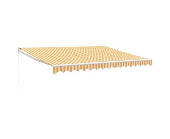 Copertină retractabilă galben și alb, 4x3 m, textil și aluminiu, 2 image