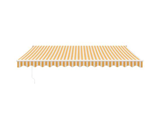 Copertină retractabilă galben și alb, 4x3 m, textil și aluminiu, 3 image