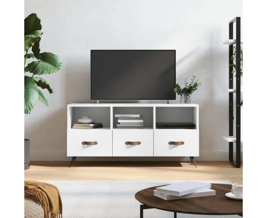 Dulap tv, alb, 102x36x50 cm, lemn prelucrat