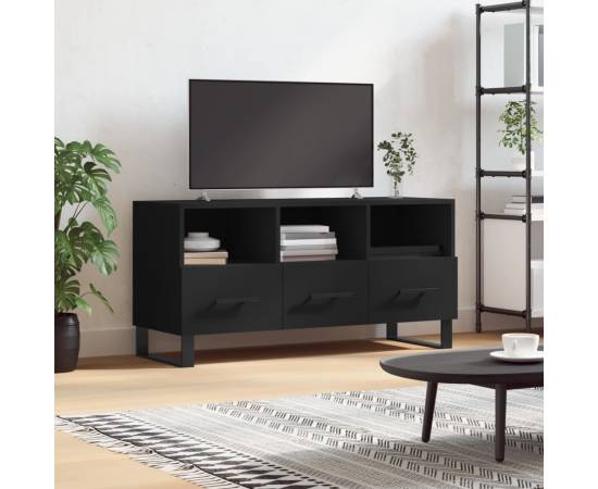 Dulap tv, negru, 102x36x50 cm, lemn prelucrat