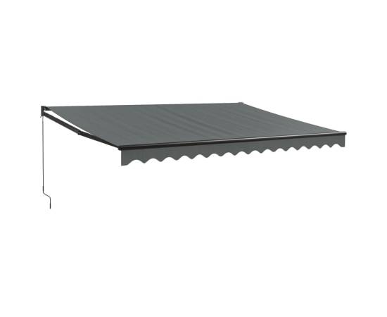 Copertină retractabilă, antracit, 4x3 m, textil și aluminiu, 2 image