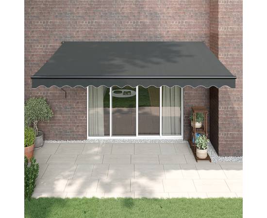 Copertină retractabilă, antracit, 4x3 m, textil și aluminiu