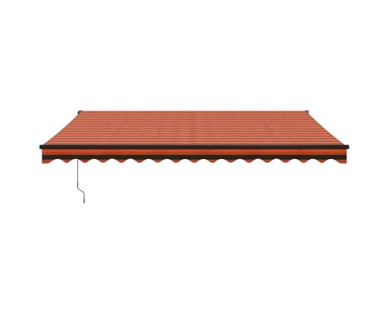 Copertină retractabilă portocaliu/maro 4x3 m, textil/aluminiu, 3 image