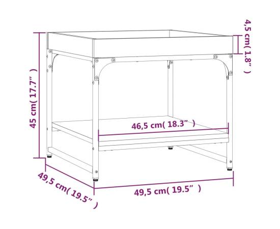 Măsuță de cafea, stejar maro, 49,5x49,5x45 cm, lemn compozit, 9 image