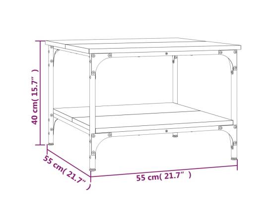 Măsuță de cafea, stejar maro, 55x55x40 cm, lemn prelucrat, 9 image