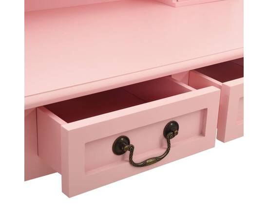 Set masă de toaletă cu taburet roz 80x69x141 cm lemn paulownia, 9 image