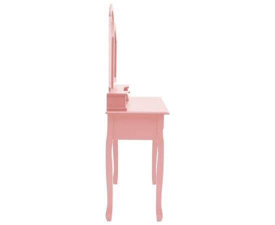 Set masă toaletă cu taburet roz 100x40x146 cm lemn paulownia, 6 image