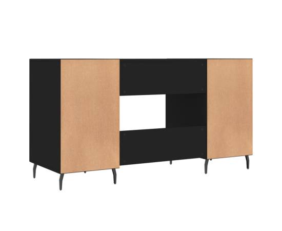 Birou, negru, 140x50x75 cm, lemn compozit, 8 image