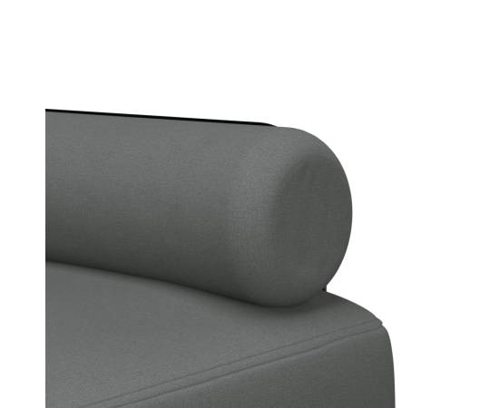 Canapea extensibilă în formă de l gri închis 260x140x70 cm, 8 image
