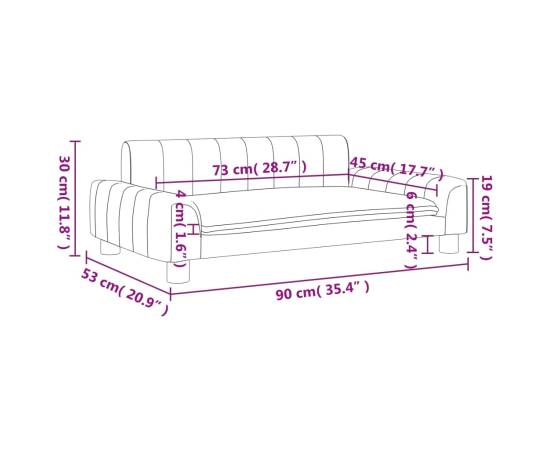 Canapea pentru copii, crem, 90x53x30 cm, material textil, 7 image