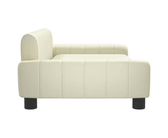 Canapea pentru copii, crem, 90x53x30 cm, piele ecologică, 4 image