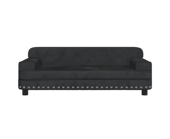 Canapea pentru copii, negru, 90x53x30 cm, catifea, 3 image