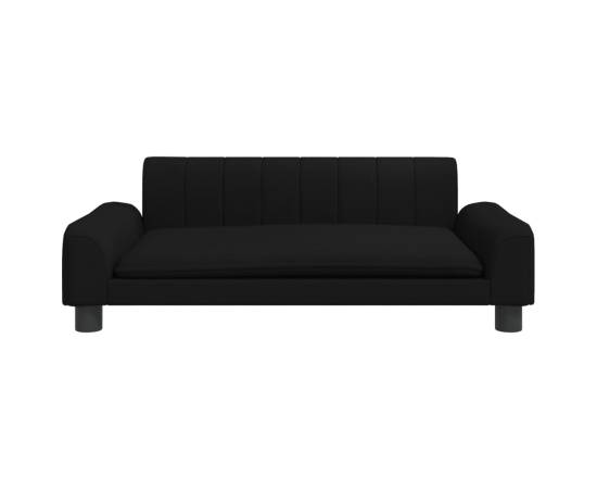 Canapea pentru copii, negru, 90x53x30 cm, material textil, 3 image