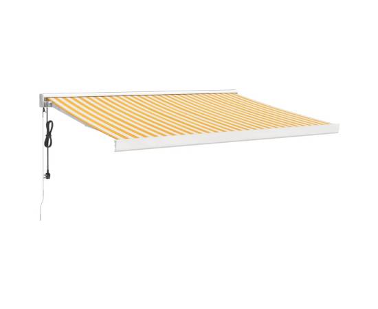 Copertină retractabilă, galben/alb, 3x2,5 m, textil/aluminiu, 2 image