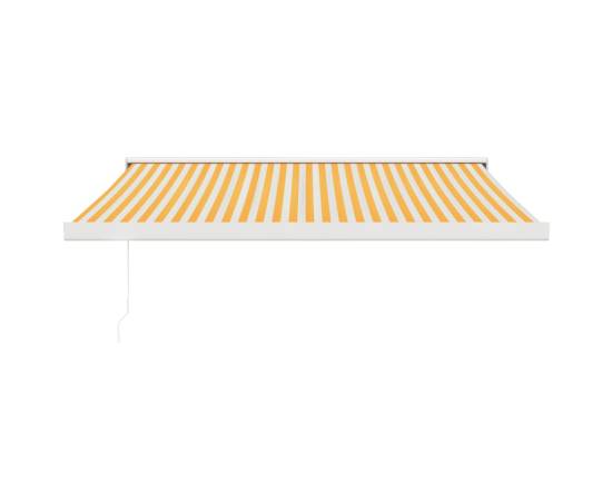 Copertină retractabilă, galben/alb, 3x2,5 m, textil/aluminiu, 3 image