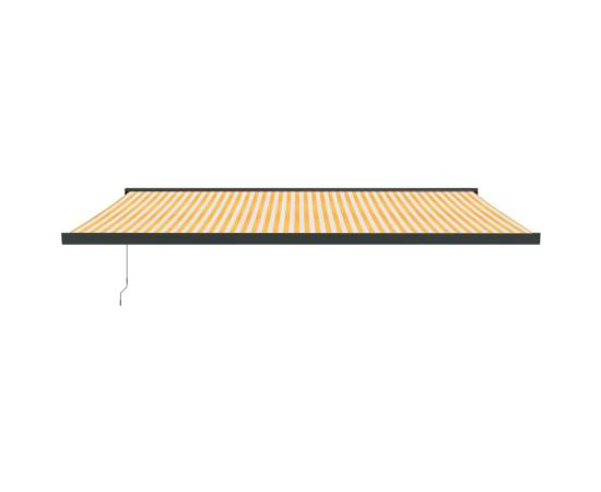 Copertină retractabilă, galben/alb, 5x3 m, textil/aluminiu, 3 image