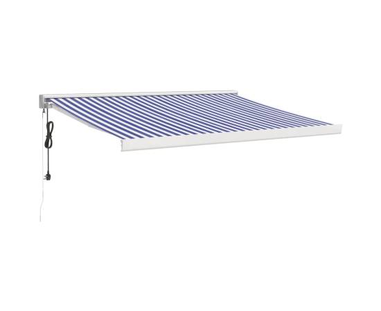 Copertină retractabilă albastru/alb, 3x2,5 m, textil/aluminiu, 2 image