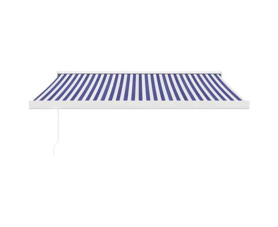 Copertină retractabilă albastru/alb, 3x2,5 m, textil/aluminiu, 3 image