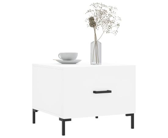Măsuță de cafea, alb, 50x50x40 cm, lemn compozit, 3 image