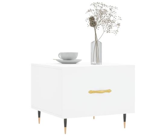 Măsuță de cafea, alb, 50x50x40 cm, lemn compozit, 3 image