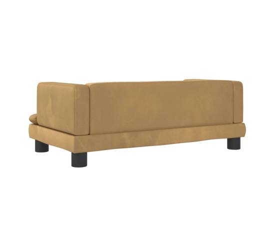 Canapea pentru copii, maro, 80x45x30 cm, catifea, 5 image