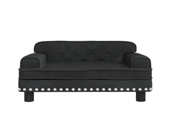 Canapea pentru copii, negru, 70x45x30 cm, catifea, 3 image