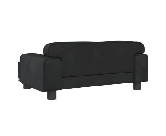 Canapea pentru copii, negru, 70x45x30 cm, catifea, 5 image