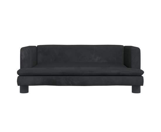 Canapea pentru copii, negru, 80x45x30 cm, catifea, 3 image