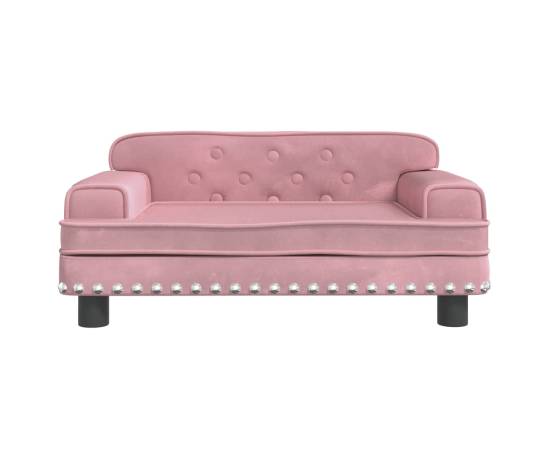 Canapea pentru copii, roz, 70x45x30 cm, catifea, 3 image