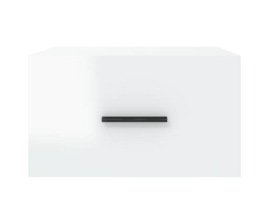 Noptiere de perete, 2 buc., alb extralucios, 35x35x20 cm, 6 image