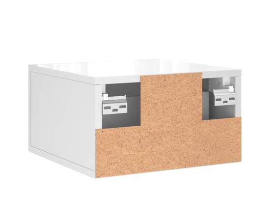 Noptiere de perete, 2 buc., alb extralucios, 35x35x20 cm, 9 image