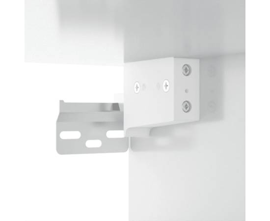Noptiere de perete, 2 buc., alb extralucios, 35x35x20 cm, 11 image