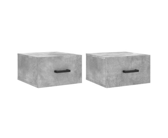 Noptiere montate pe perete 2 buc. gri beton 35x35x20 cm, 2 image