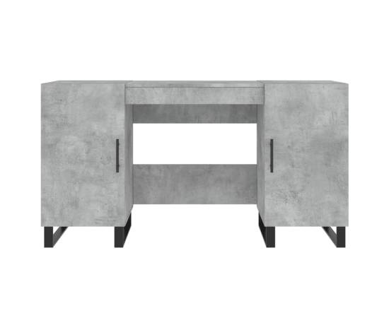 Birou, gri beton, 140x50x75 cm, lemn compozit, 6 image