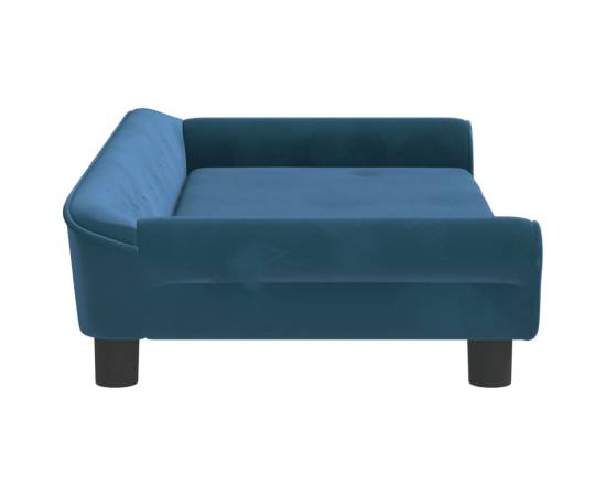 Canapea pentru copii, albastru, 100x50x26 cm, catifea, 4 image