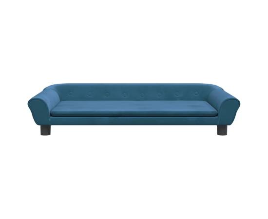 Canapea pentru copii, albastru, 100x50x26 cm, catifea, 3 image