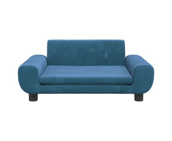 Canapea pentru copii, albastru, 70x45x33 cm, catifea, 3 image