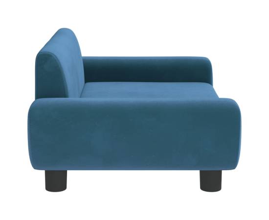 Canapea pentru copii, albastru, 70x45x33 cm, catifea, 4 image