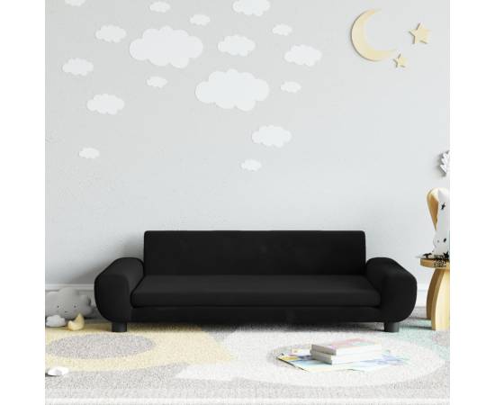 Canapea pentru copii, negru, 100x54x33 cm, catifea