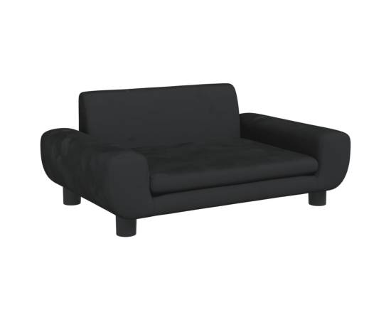 Canapea pentru copii, negru, 70x45x33 cm, catifea, 2 image